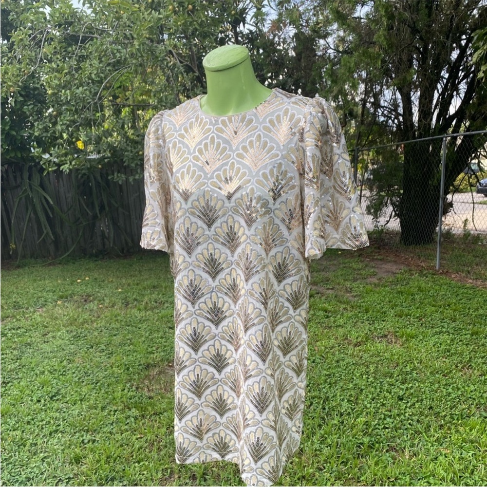 Just Me Gold Sequin Mini Dress Size S